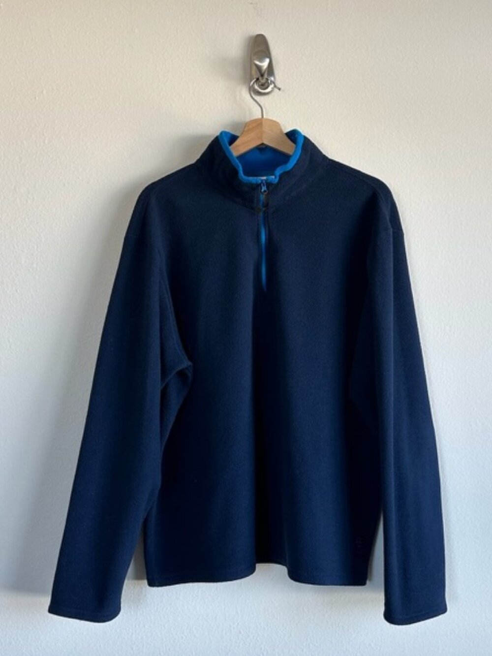 Fila Mens Navy and Blue‎ 1/4 Zip Up Fleece Jacket Size X-Large
